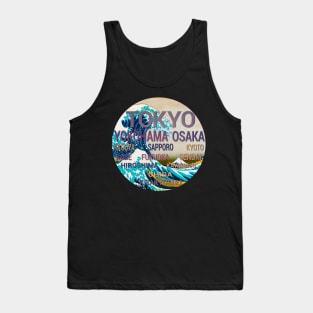 JAPAN LARGEST CITIES WITH GREAT WAVE Tank Top